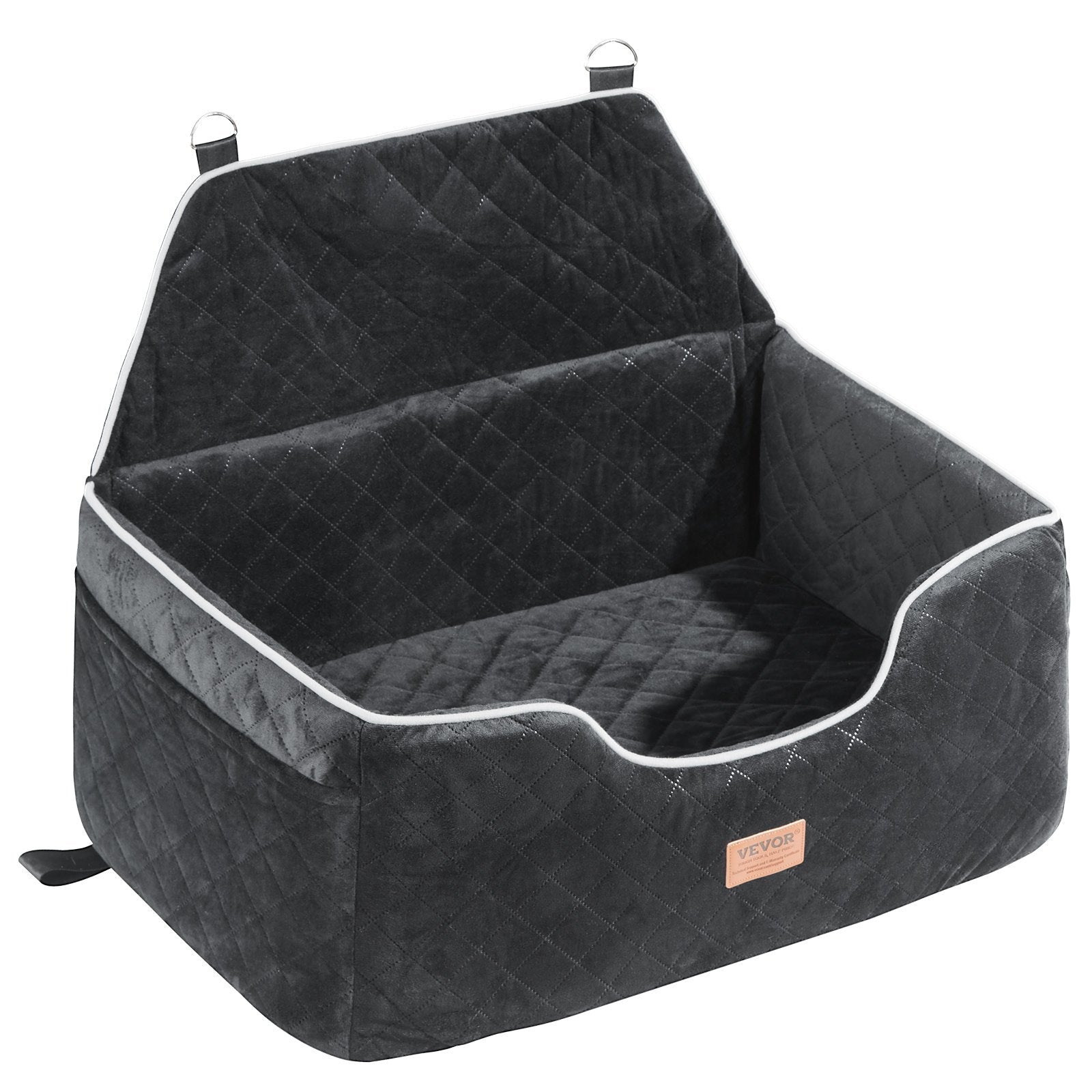 KFX-2904893 Dog Booster Car Seat for Medium to Large Dogs Up to 55 lbs, Comfortable with Removable Pad, Easy Installation, Black