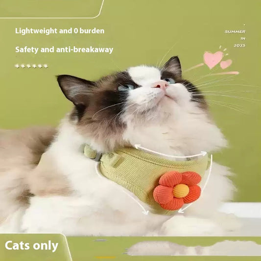 KFX-2905661 Cat Rope Vest: Anti-Breaking Adjustable Harness for Cats, Lightweight Polyester, Multiple Sizes and Colors Available