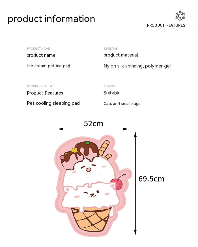 KFX-2905917 Cooling Polymer Gel Pet Ice Mat for Cats - Summer Comfort Bed