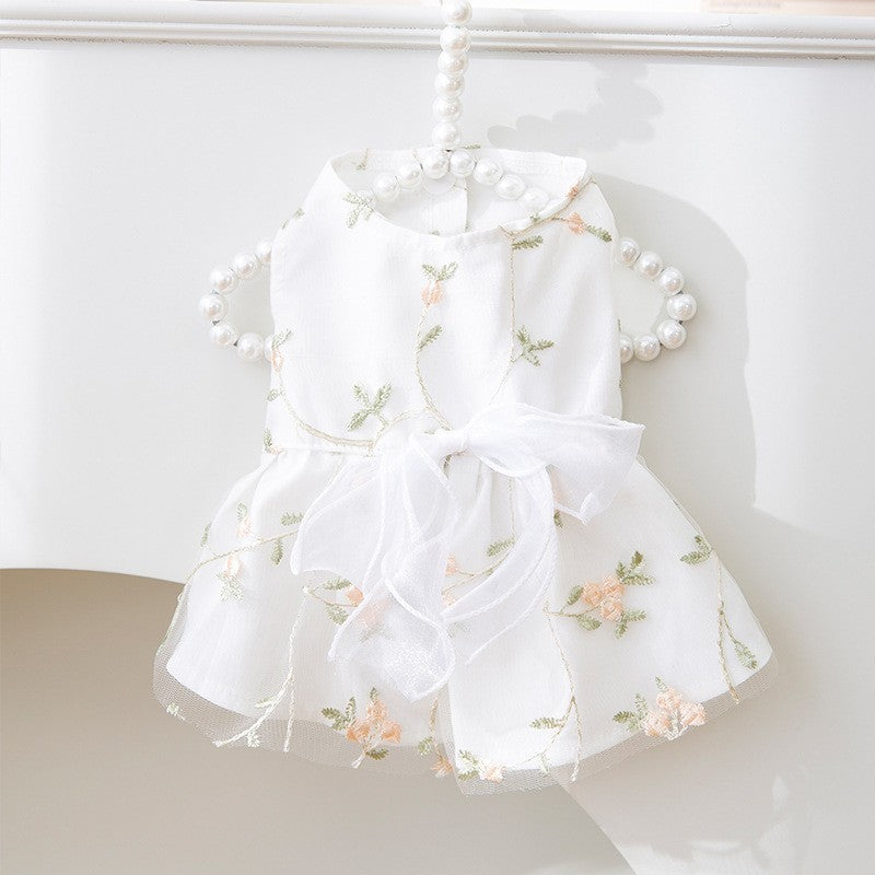 KFX-2908221 Princess Style Thin Breathable Skirt for Small Dogs - Satin Surface in Various Colors