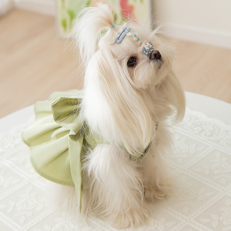 KFX-2908221 Princess Style Thin Breathable Skirt for Small Dogs - Satin Surface in Various Colors