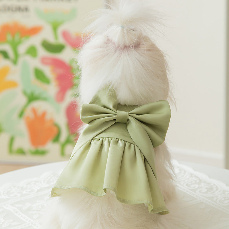 KFX-2908221 Princess Style Thin Breathable Skirt for Small Dogs - Satin Surface in Various Colors