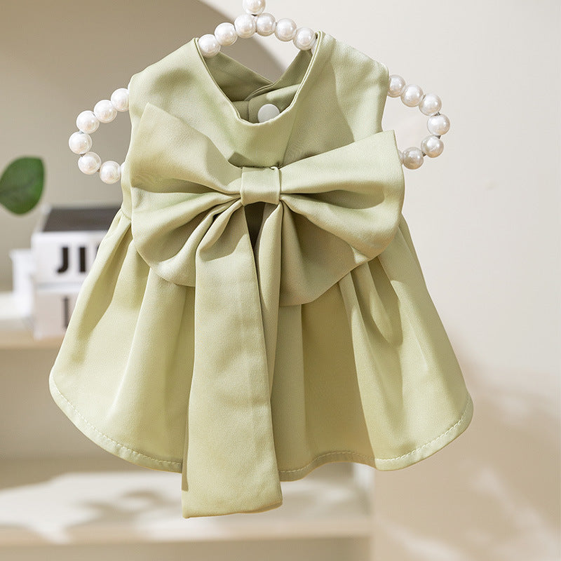 KFX-2908221 Princess Style Thin Breathable Skirt for Small Dogs - Satin Surface in Various Colors