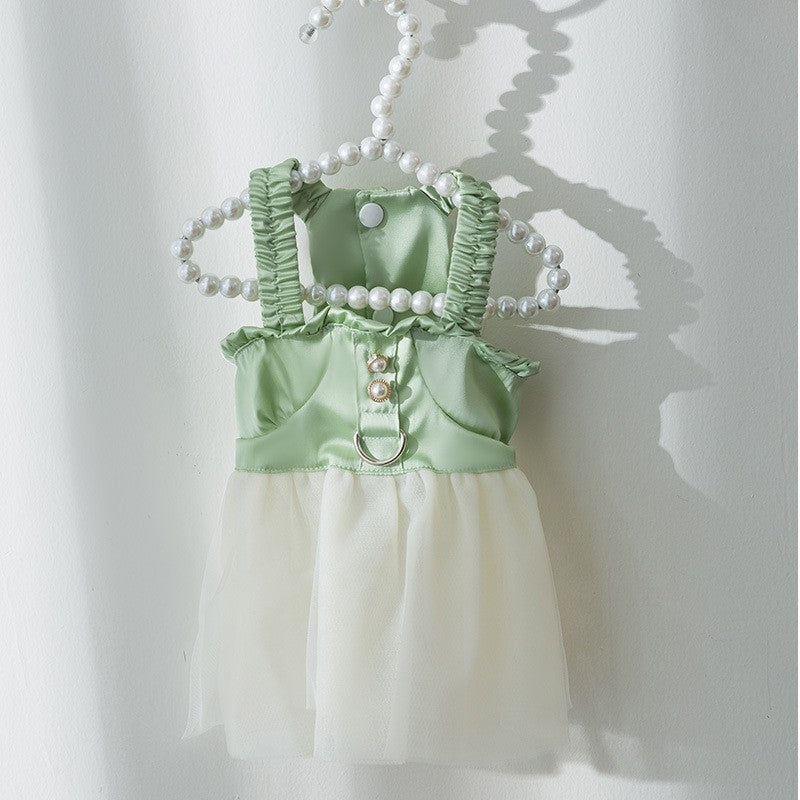 KFX-2908221 Princess Style Thin Breathable Skirt for Small Dogs - Satin Surface in Various Colors