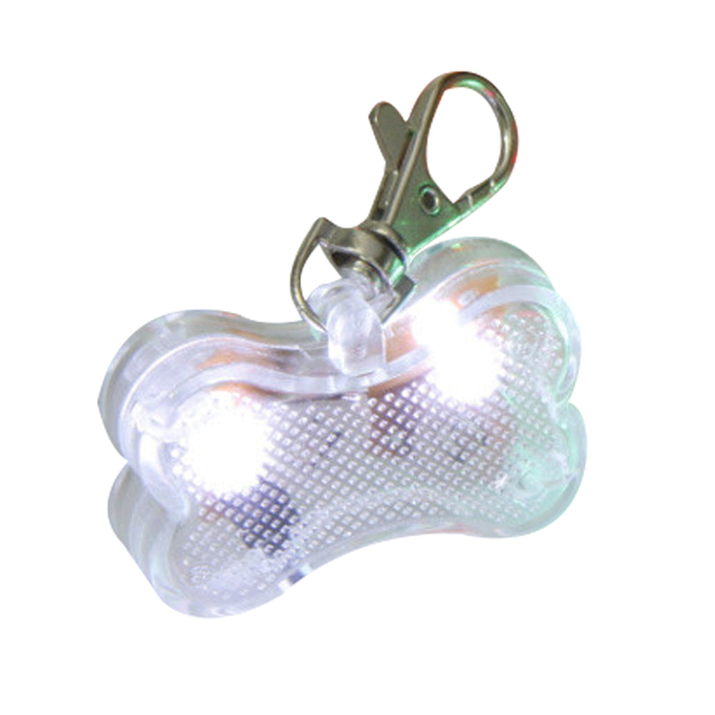 KFX-2908477 LED Bone-Shaped Pet ID Tag Collar Pendant with Custom Name Tag for Safety in Low Light