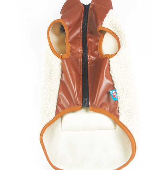 KFX-2910397 Warm Lambswool Pet Jacket for Small Dogs and Cats with Pocket - Casual Autumn/Winter Wear