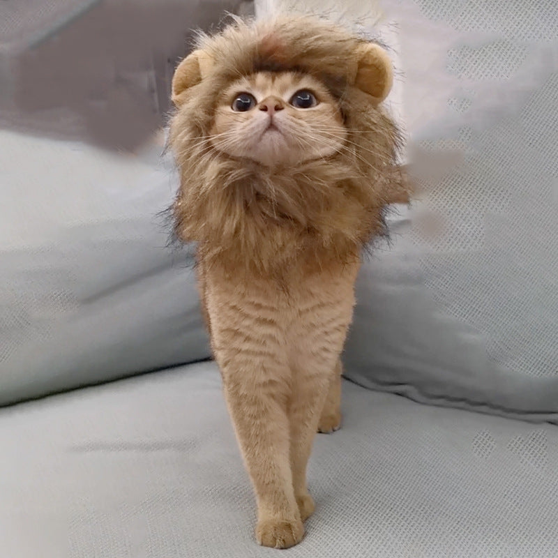 KFX-2910653 Cute Animal Headgear for Pets - Lion & Rabbit Designs in Various Sizes, Polyester Material