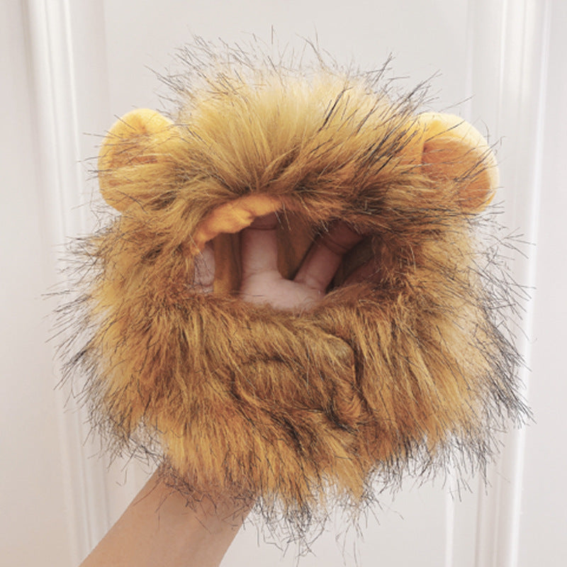 KFX-2910653 Cute Animal Headgear for Pets - Lion & Rabbit Designs in Various Sizes, Polyester Material