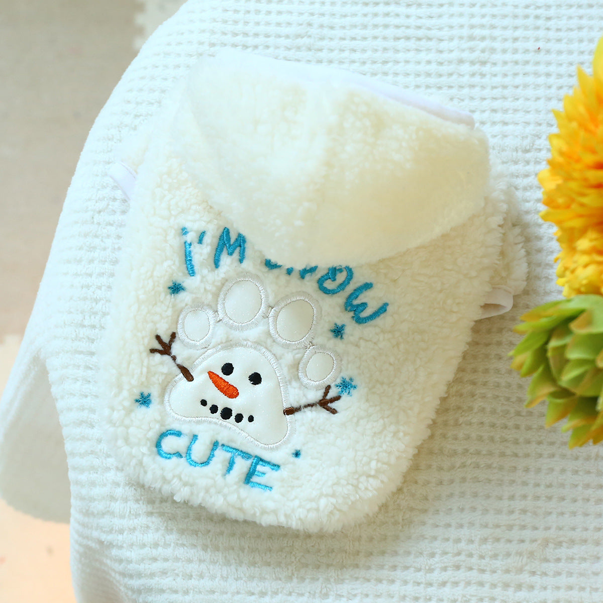 KFX-2911421 Christmas Fluffy Jacket for Pets - Snowman Pattern, Various Sizes Available