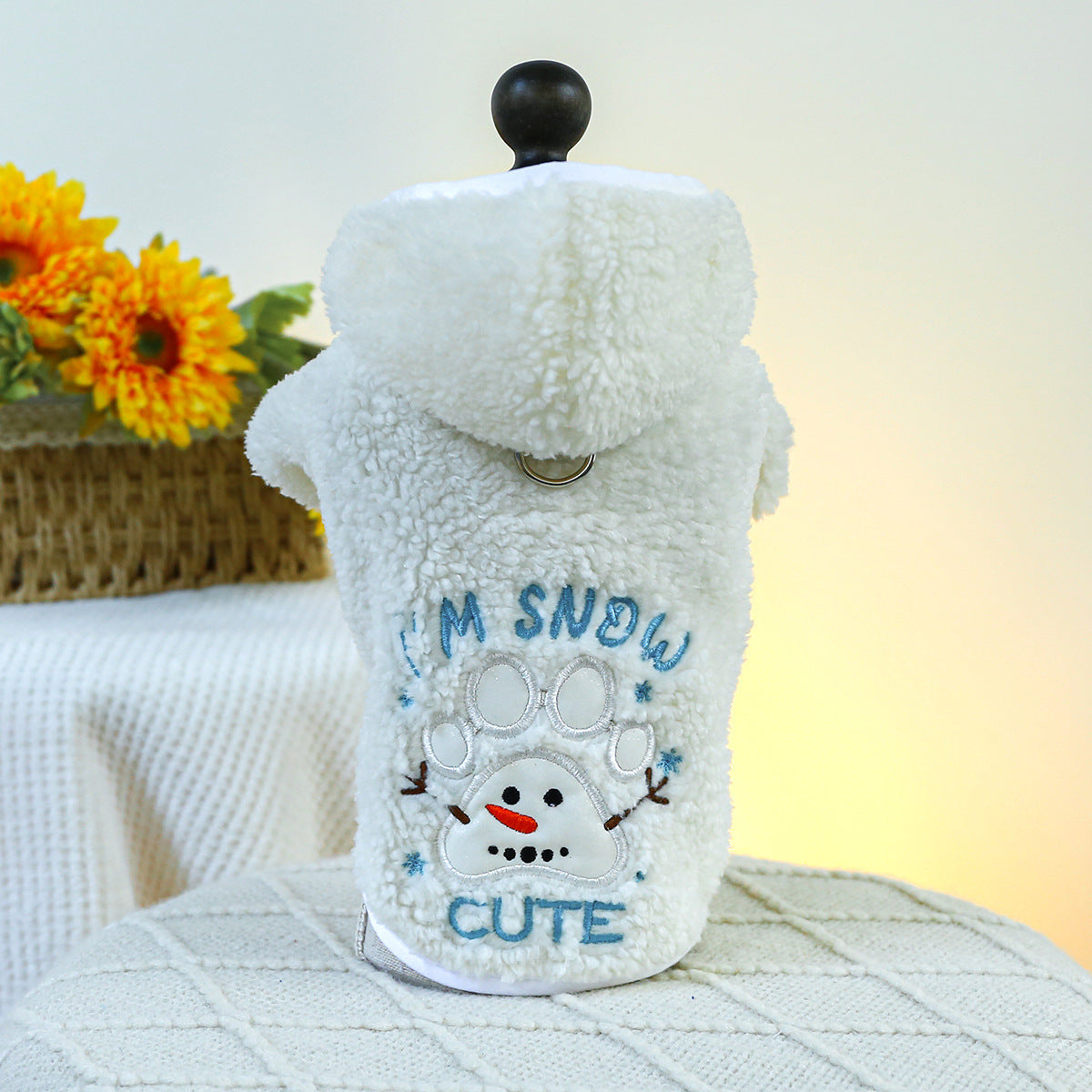 KFX-2911421 Christmas Fluffy Jacket for Pets - Snowman Pattern, Various Sizes Available