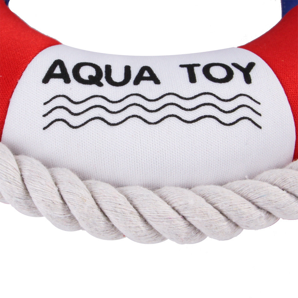 KFX-2912445 Bite-Resistant Cotton Rope Dog Swimming Ring Toy for Interactive Fun and Training