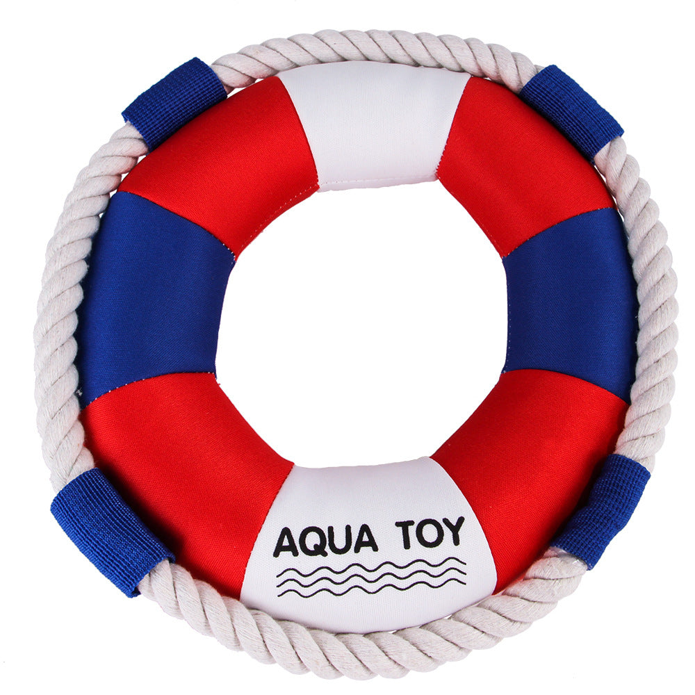 KFX-2912445 Bite-Resistant Cotton Rope Dog Swimming Ring Toy for Interactive Fun and Training