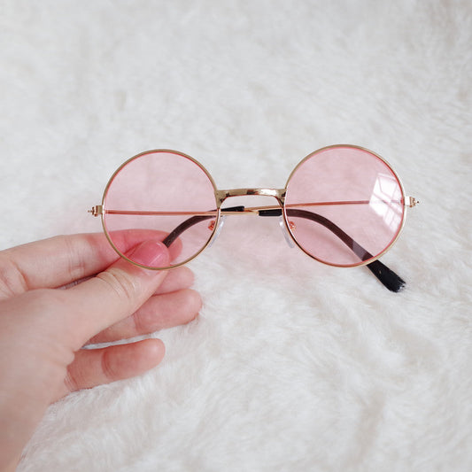 KFX-2913213 Round Decorative Sunglasses for Pets – Metal Frame in Various Colors
