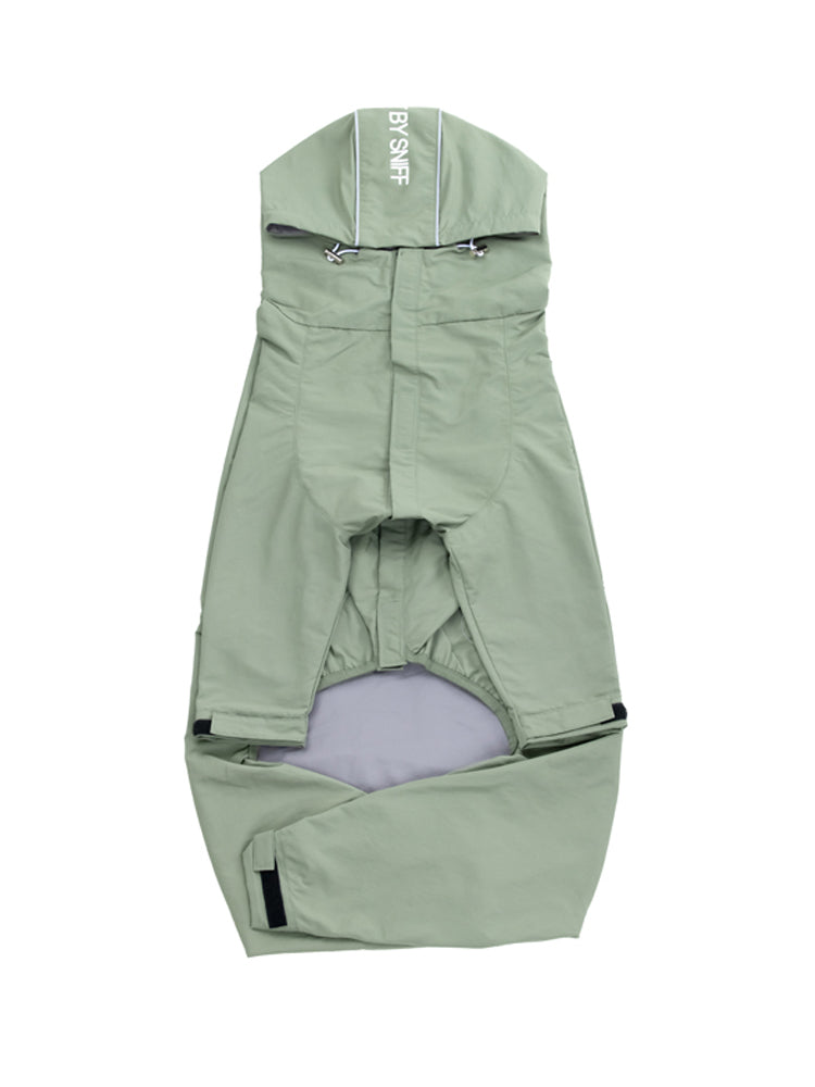 KFX-2913981 Casual Outdoor Mountaineering Suit for Medium and Large Shiba Inu - Four-Legged Pet Clothing in Army Green and Khaki