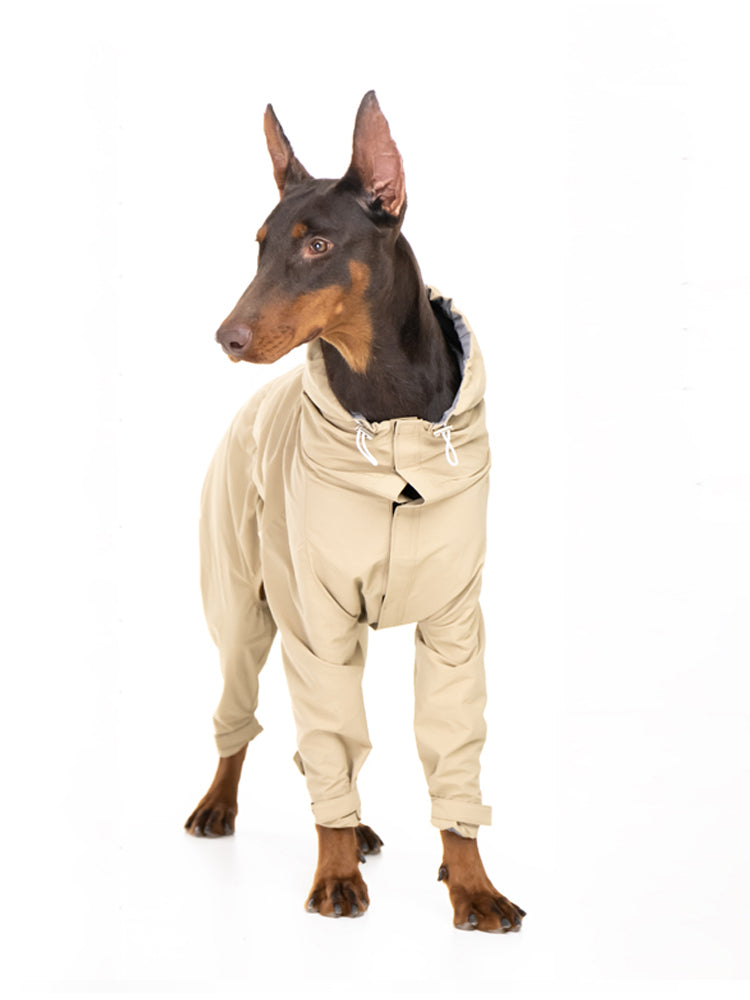 KFX-2913981 Casual Outdoor Mountaineering Suit for Medium and Large Shiba Inu - Four-Legged Pet Clothing in Army Green and Khaki