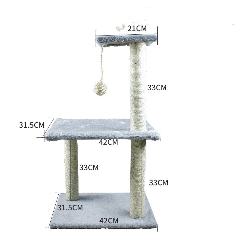 KFX-2914877 Cat Climbing Frame with Scratching Columns in Multiple Colors and Designs