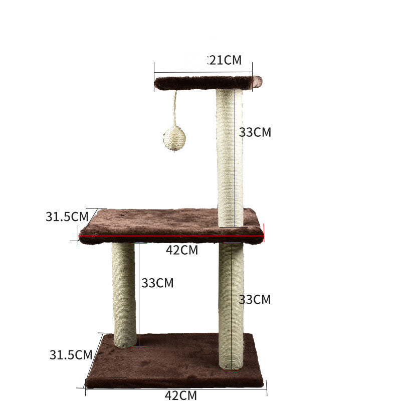 KFX-2914877 Cat Climbing Frame with Scratching Columns in Multiple Colors and Designs