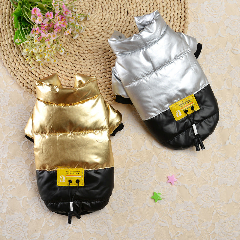 KFX-2916029 Bright Leather Coat for Dogs - Warm and Casual Polyester Dog Clothing