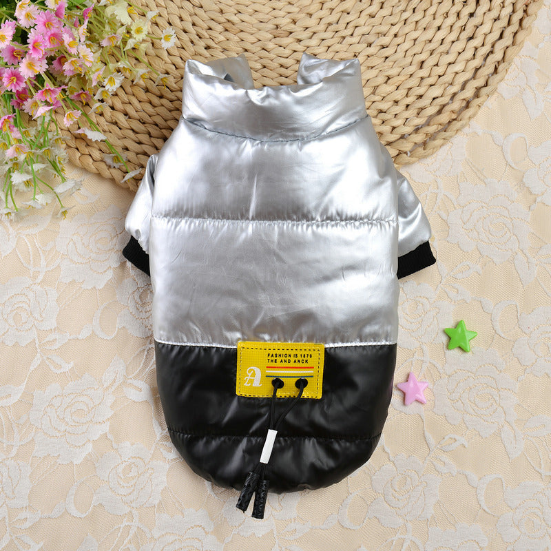 KFX-2916029 Bright Leather Coat for Dogs - Warm and Casual Polyester Dog Clothing