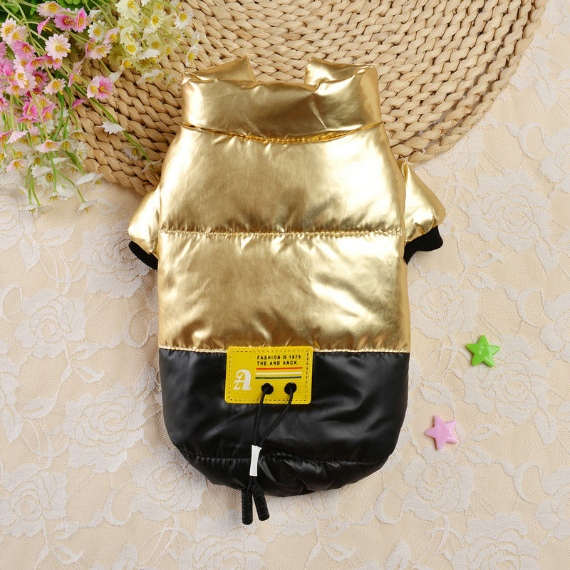 KFX-2916029 Bright Leather Coat for Dogs - Warm and Casual Polyester Dog Clothing