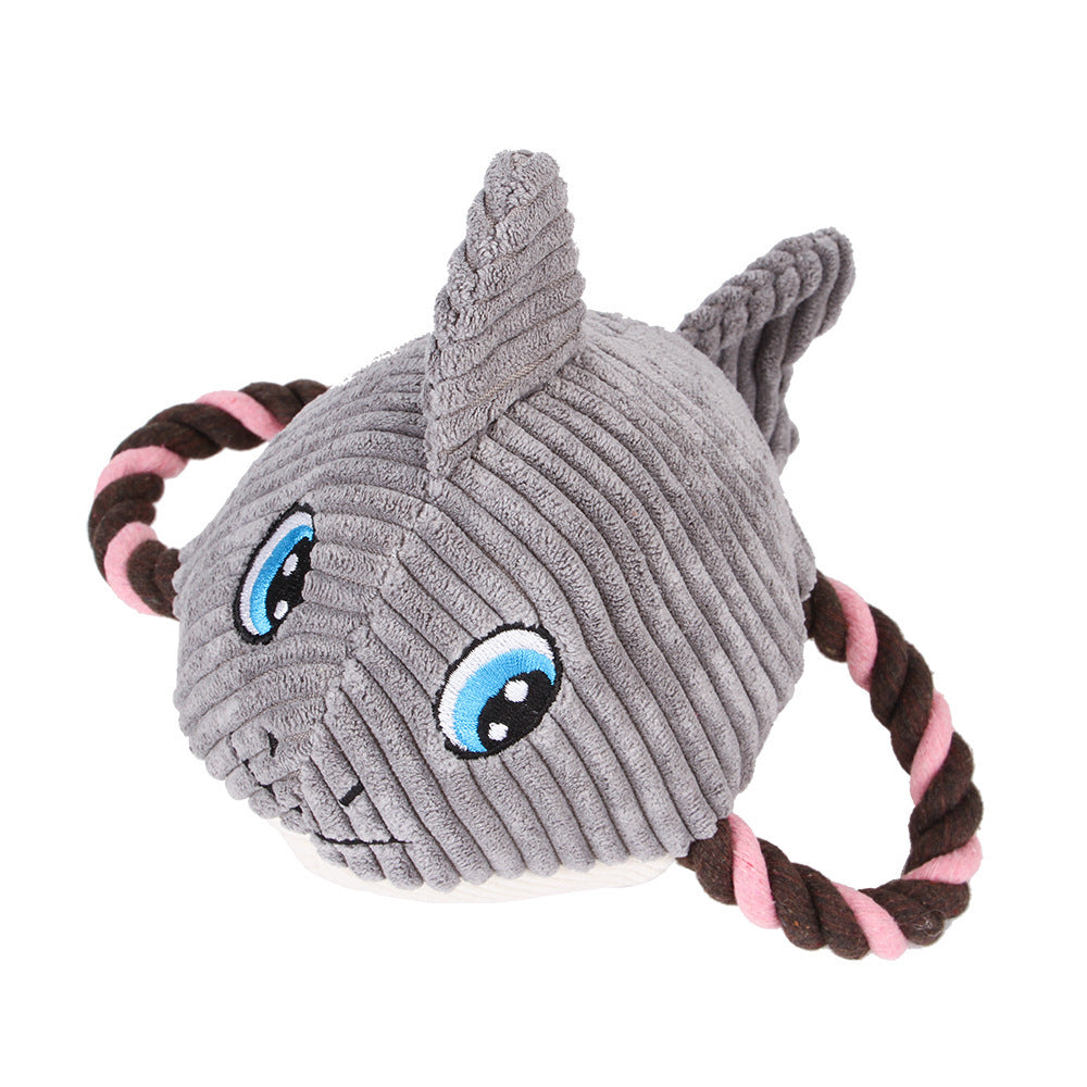 KFX-2916413 Plush Pet Toy for Small and Medium-sized Dogs - Shark, Clownfish, and Turtle Designs for Molar Care and Relaxation