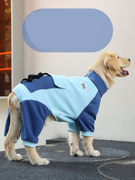 KFX-2916669 Cozy Blue Four-Legged Sweater for Large Dogs - Sizes 3XL to 7XL