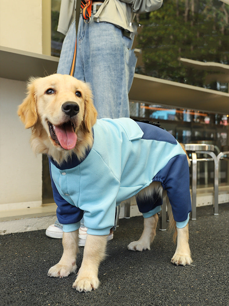 KFX-2916669 Cozy Blue Four-Legged Sweater for Large Dogs - Sizes 3XL to 7XL
