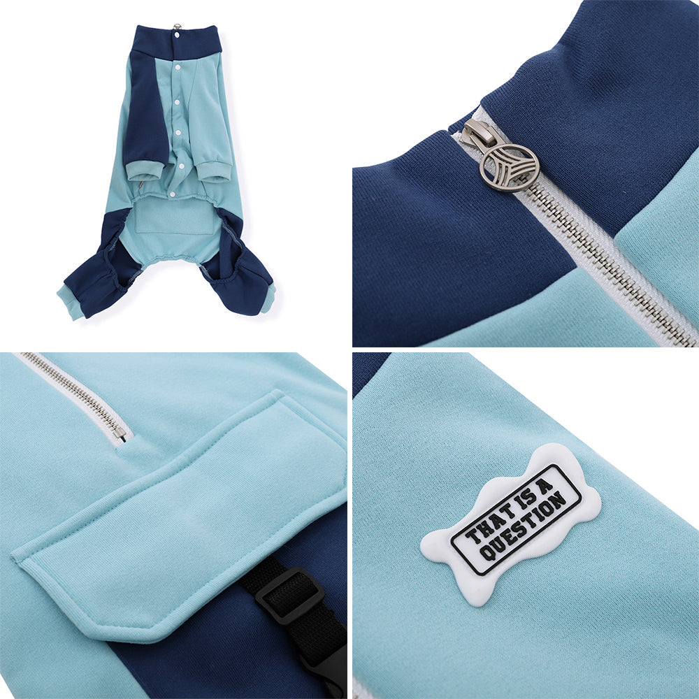 KFX-2916669 Cozy Blue Four-Legged Sweater for Large Dogs - Sizes 3XL to 7XL