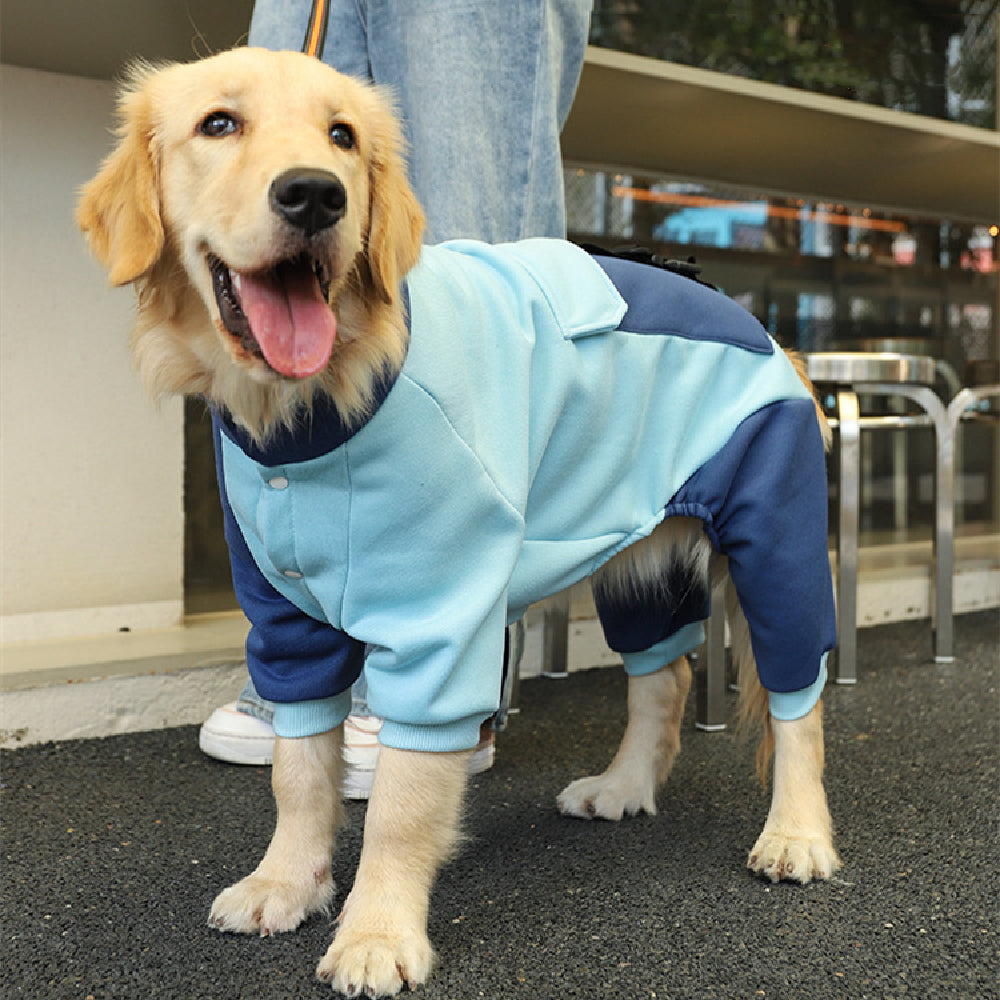 KFX-2916669 Cozy Blue Four-Legged Sweater for Large Dogs - Sizes 3XL to 7XL