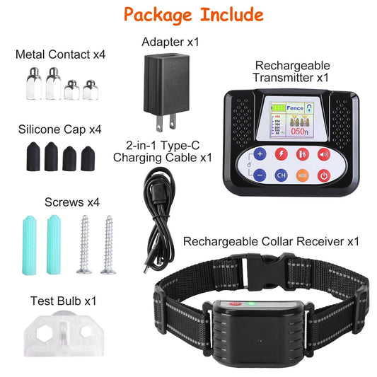 KFX-2917053 990FT Range Dog Training Collar with Waterproof Receiver, 3 Training Modes and Rechargeable Battery