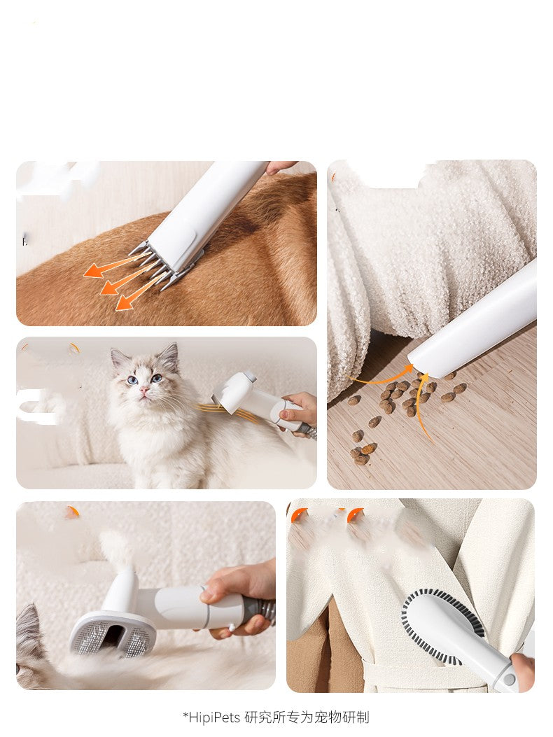 KFX-2917181 Pet Multifunctional Electric Hair Aspirator with Rechargeable Shear - Complete Grooming Kit