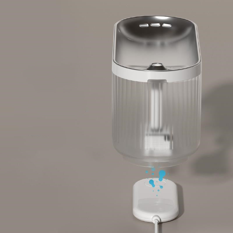 KFX-2917437 Wireless Circulating Water Dispenser for Cats - Modern ABS Design in White, 300x120x136mm