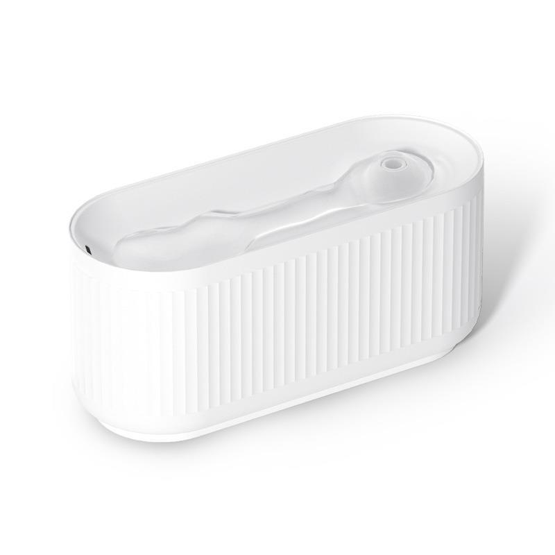 KFX-2917437 Wireless Circulating Water Dispenser for Cats - Modern ABS Design in White, 300x120x136mm