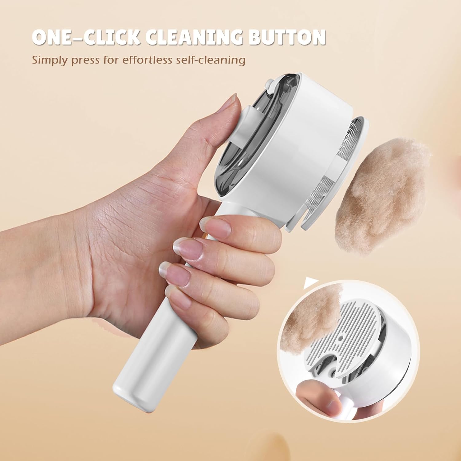 KFX-2918845 4-in-1 Pet Grooming Steam Brush for Cats and Dogs, Self-Cleaning with Adjustable Spray, Gentle Massage and Fur Control