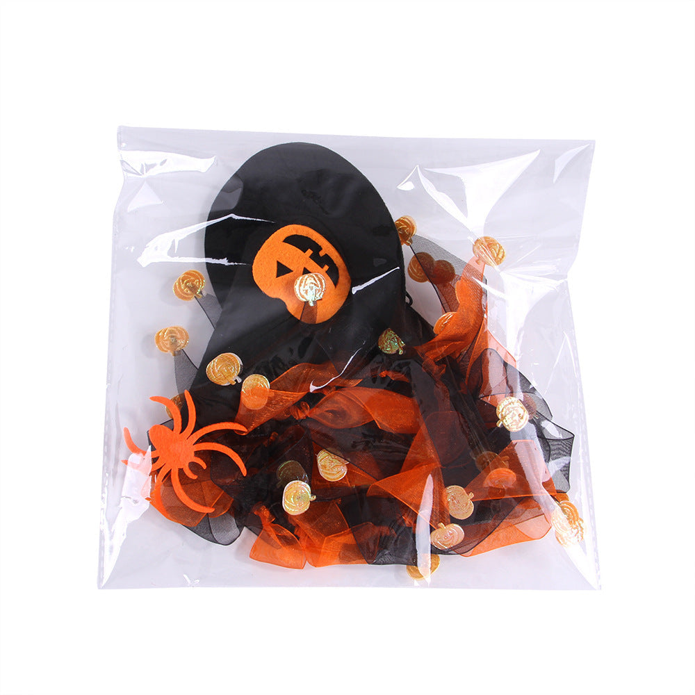 KFX-2918973 Halloween Skull Pattern Hat and Scarf Set for Pets