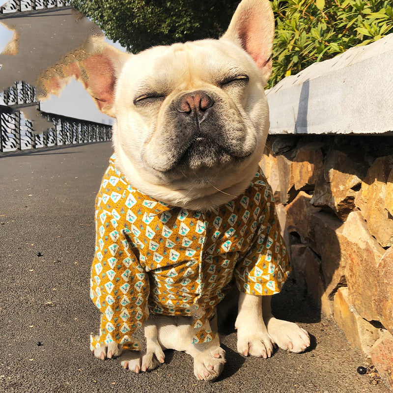 KFX-2921917 Floral Print Plush Shirt for Dogs and Cats – Soft Polyester Fabric, Available in Multiple Sizes