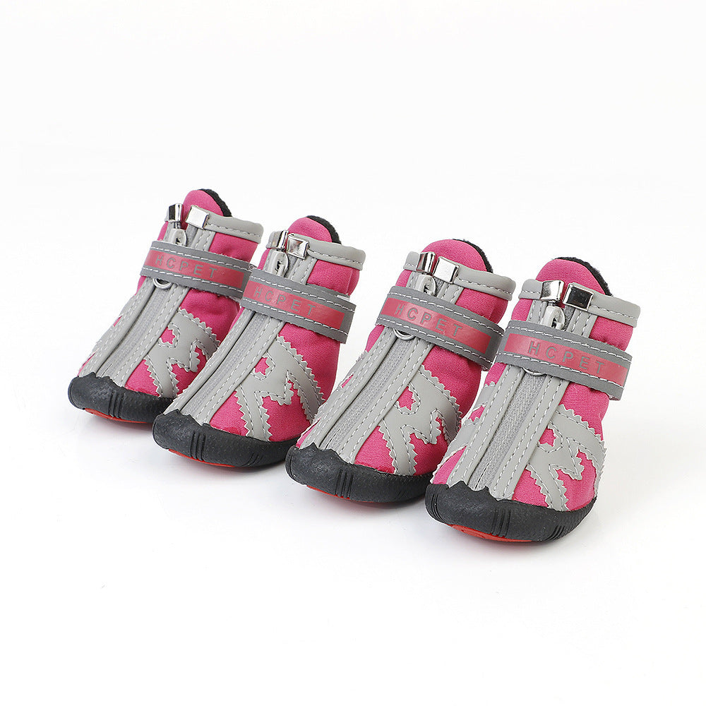 KFX-2923965 Waterproof and Wear-Resistant Dog Shoes for Outdoor Adventures - Available in Red, Black, Green, and Orange