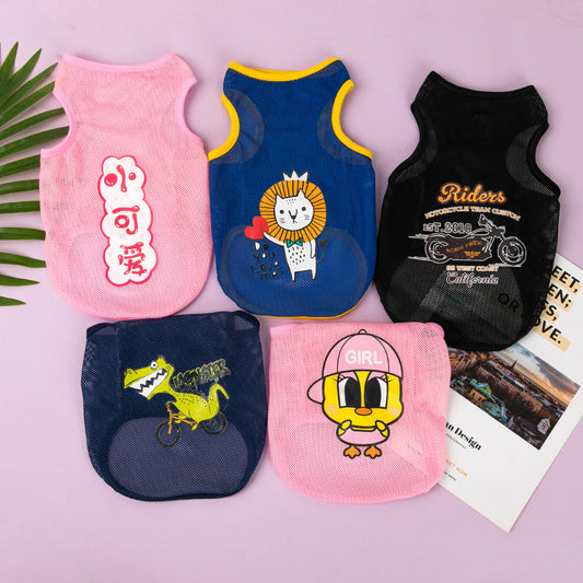 KFX-2925501 Cartoon Style Mesh Dog Vest in Polyester - Available in Multiple Sizes