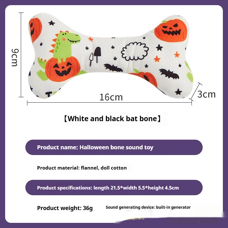 KFX-2925757 Halloween-Themed Plush Pet Bone Toy in Various Colors