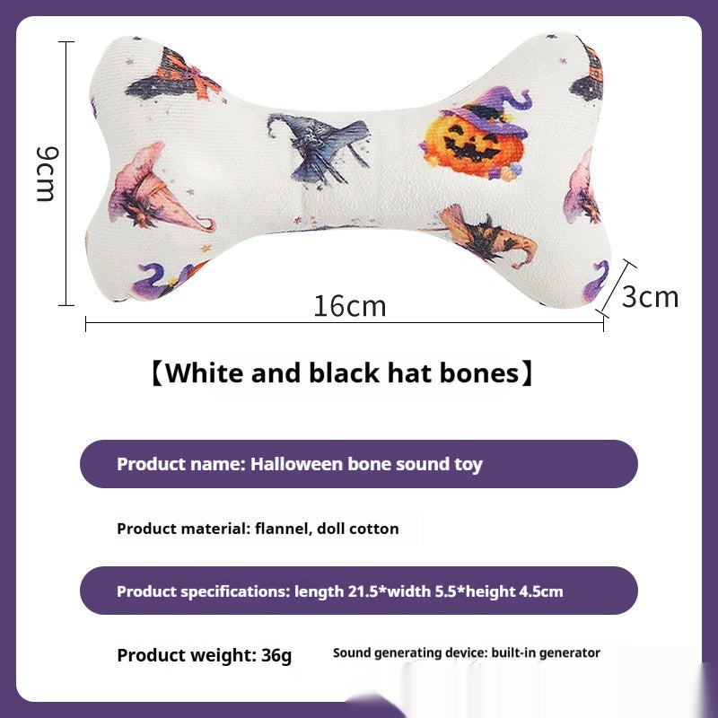 KFX-2925757 Halloween-Themed Plush Pet Bone Toy in Various Colors