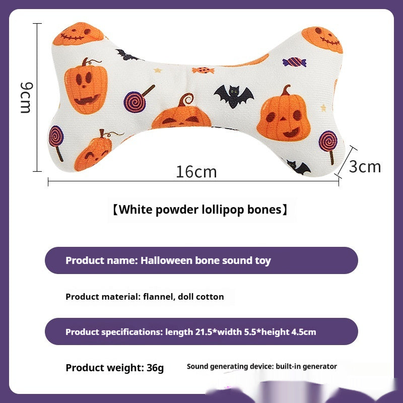 KFX-2925757 Halloween-Themed Plush Pet Bone Toy in Various Colors