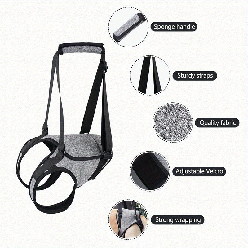 KFX-2926397 Neoprene Recovery Belt for Injured Dog's Rear Leg - Adjustable Waist and Thigh Sizes