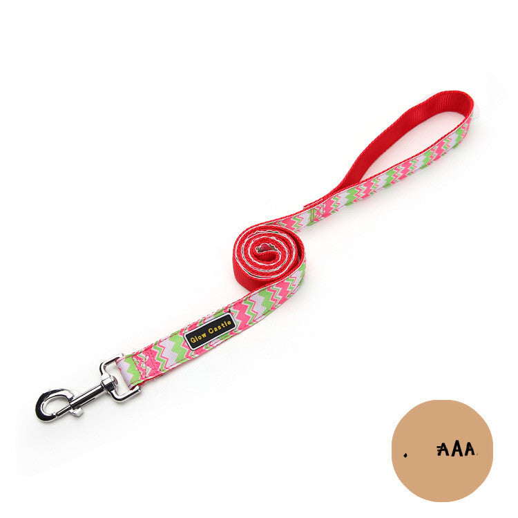 KFX-2926909 Colorful Wave Pattern Nylon Dog Leash - 120cm Long, Multiple Colors Available