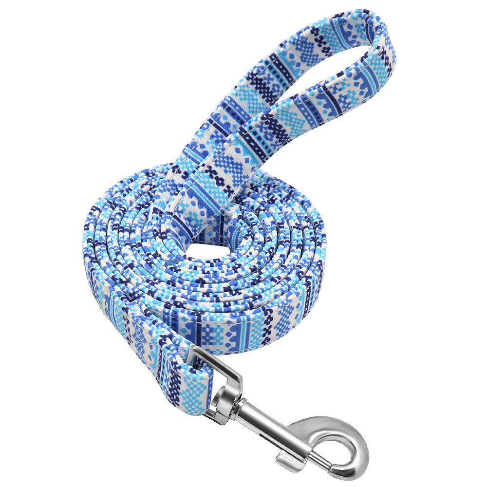 KFX-2926909 Colorful Wave Pattern Nylon Dog Leash - 120cm Long, Multiple Colors Available