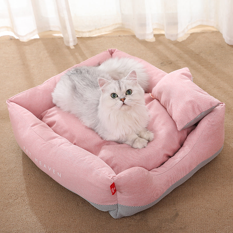 KFX-2927165 Semi-Enclosed Pet Cat Nest Mat in Morandi Colors – Soft Polyester and PP Cotton