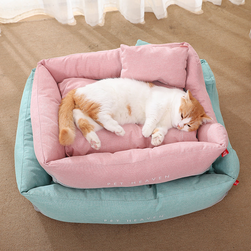 KFX-2927165 Semi-Enclosed Pet Cat Nest Mat in Morandi Colors – Soft Polyester and PP Cotton