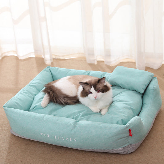 KFX-2927165 Semi-Enclosed Pet Cat Nest Mat in Morandi Colors – Soft Polyester and PP Cotton