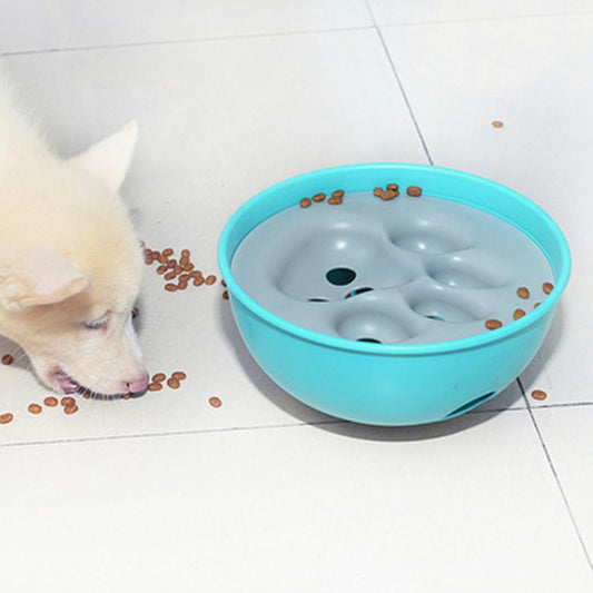 KFX-2927933 Interactive Puzzle Dog Bowl for Cats and Dogs - 21cm Diameter, Blue or Orange Color