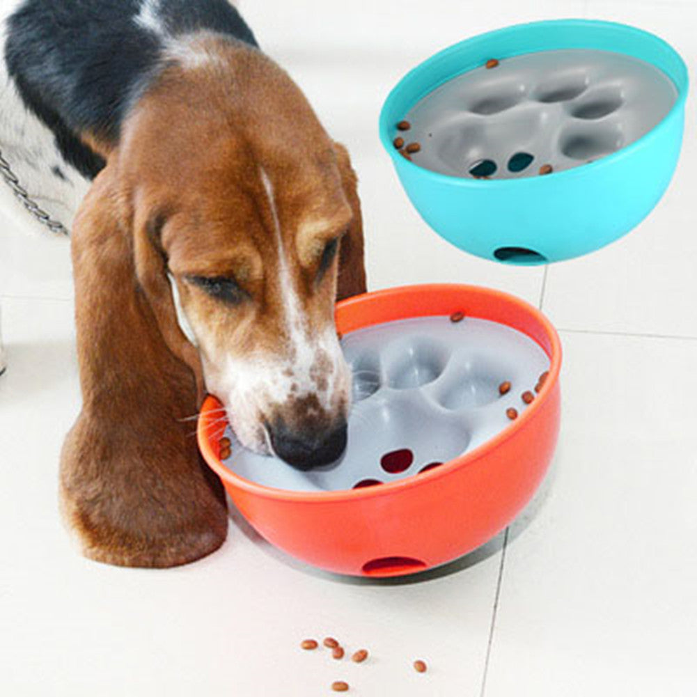 KFX-2927933 Interactive Puzzle Dog Bowl for Cats and Dogs - 21cm Diameter, Blue or Orange Color