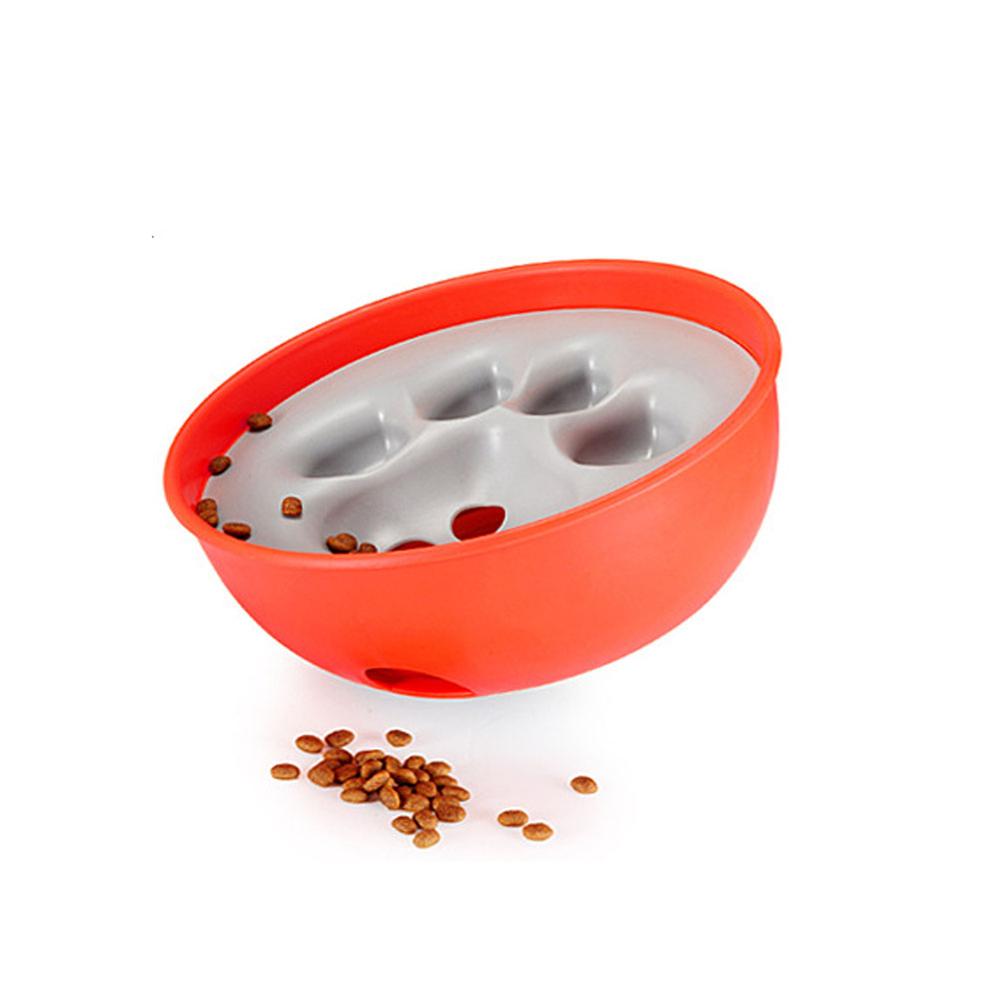 KFX-2927933 Interactive Puzzle Dog Bowl for Cats and Dogs - 21cm Diameter, Blue or Orange Color